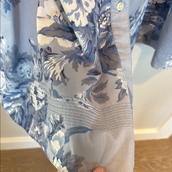 Lauren Ralph Lauren Cotton Lined Blue and White A-line Maxi Skirt - Picture 3 of 5